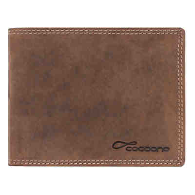 cocoono Querformat Geldbörse Leder 12 cm mit Klappfach und Reißverschlussfach