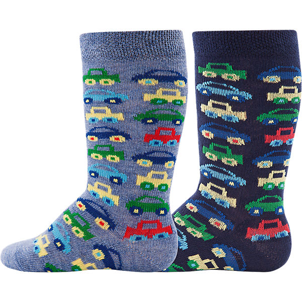 Baby Kniestrümpfe Doppelpack für Jungen, Autos
