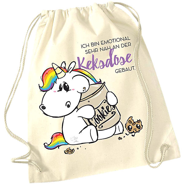 Stoffrucksack - Sportbeutel Pummeleinhorn Keksdose