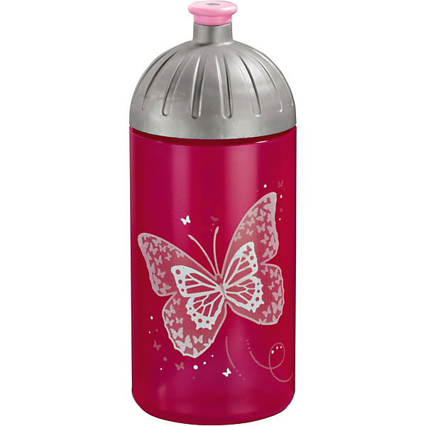 Trinkflasche Shiny Butterfly Pink, 500 ml