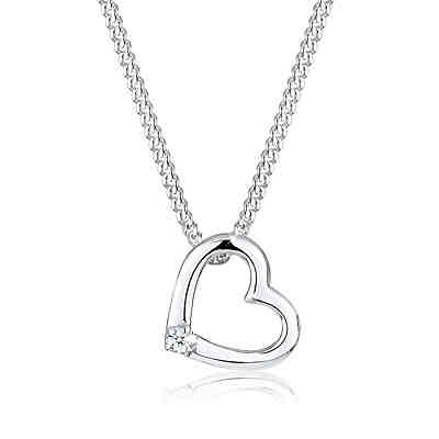 DIAMORE Halskette Herz Liebe Diamant (0,02ct) 925 Sterling Silber