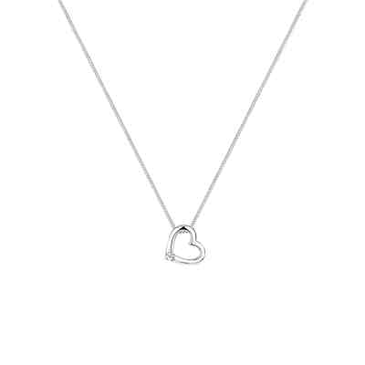 DIAMORE Halskette Herz Liebe Diamant (0,02ct) 925 Sterling Silber 2