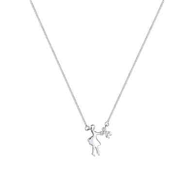 Halskette Mutter Kind Liebe Swarovski® Kristalle 925 Silber 2
