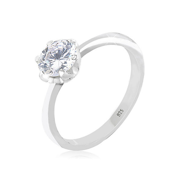 Elli Ring Solitärring Zirkonia 925 Sterling Silber