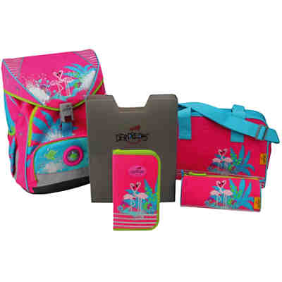 DerDieDas Schulrucksackset ErgoFlex XL Flamingo, 5-tlg. (Kollektion 2017/2018) 2