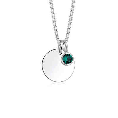 Halskette Geburtsstein Farbe Swarovski® Kristalle 925 Silber