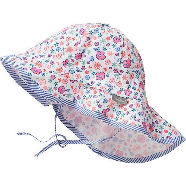 Baby Sonnenhut mit Nackenschutz zum Binden für Mädchen