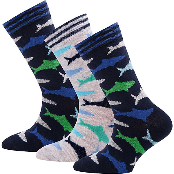 Socken 3er-Pack für Jungen, Haie
