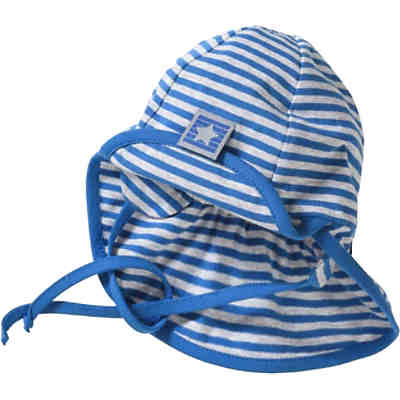 Baby Sonnenhut mit Nackenschutz zum Binden mit UV-Schutz 30+ für Jungen