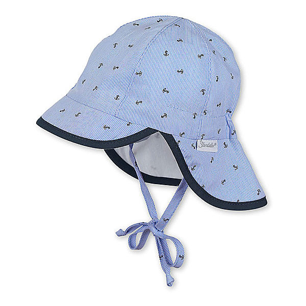 Baby Sonnenhut mit Nackenschutz zum Binden für Jungen