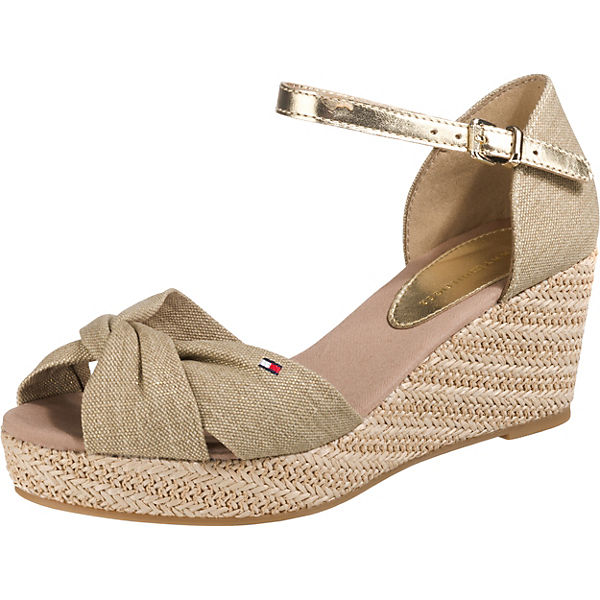 ICONIC ELBA METALLIC CANVAS Keilsandaletten