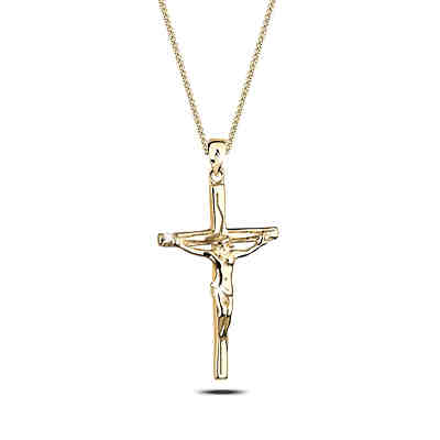 Goldhimmel Halskette Kreuz Konfirmation Kommunion Jesus 925 Silber