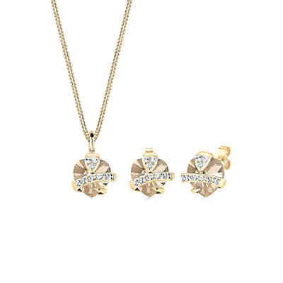 Goldhimmel Schmuckset Herz Swarovski® Kristalle 925 Silber