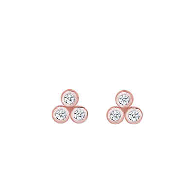 Ohrringe Kreis Trio Diamant (0.12 ct.) 925 Sterling Silber 2