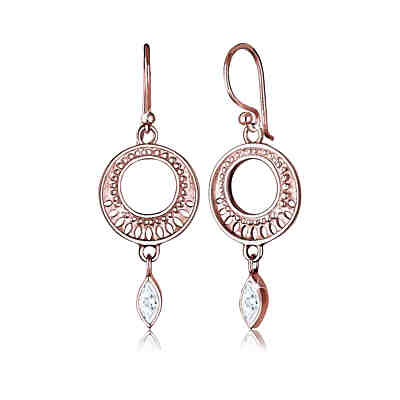 Ohrringe Ornament Zirkonia Marquise 925 Sterling Silber