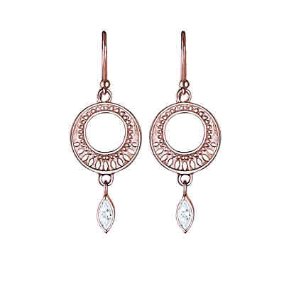 Ohrringe Ornament Zirkonia Marquise 925 Sterling Silber 2