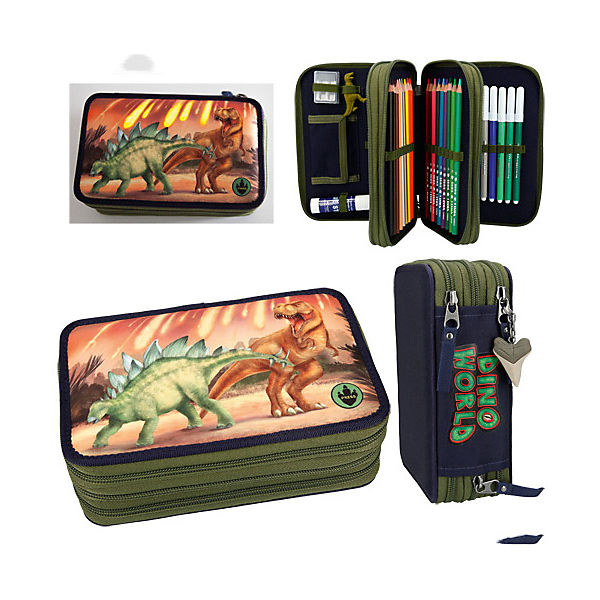 Dino World 3-fach Federtasche LED