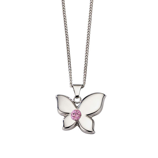 Crystelle Silber Anhänger mit Kette 925/- Sterling Silber Swarovski Halsketten