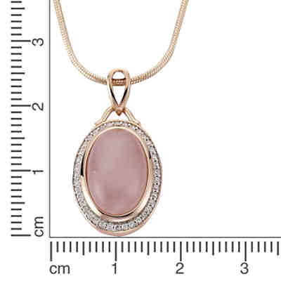 ZEEme Jewelry Anhänger mit Kette 925/- Sterling Silber RosenquarzKettenanhänger 2