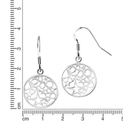 ZEEme Silver Ohrhänger 925/- Sterling Silber Sterne und KreiseOhrringe 2