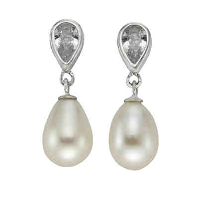 ZEEme Pearls Ohrstecker 925/- Sterling Silber Perle weißOhrringe