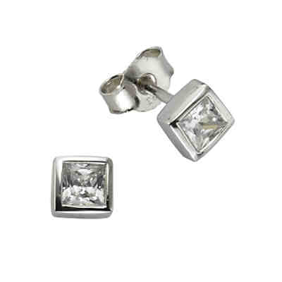 ZEEme Basic Ohrstecker 925/- Sterling Silber Zirkonia weißOhrringe
