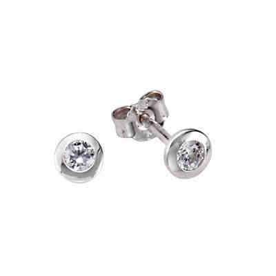 ZEEme Basic Ohrstecker 925/- Sterling Silber Zirkonia weißOhrringe