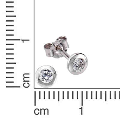 ZEEme Basic Ohrstecker 925/- Sterling Silber Zirkonia weißOhrringe 2