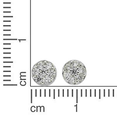 ZEEme Basic Ohrstecker 925/- Sterling Silber Zirkonia weißOhrringe 2