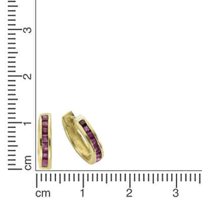 Fascination by Ellen K. Creolen 585/- Gelbgold RubinOhrringe 2