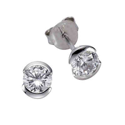 ZEEme Basic Ohrstecker 925/- Sterling Silber Zirkonia weißOhrringe
