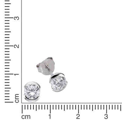 ZEEme Basic Ohrstecker 925/- Sterling Silber Zirkonia weißOhrringe 2