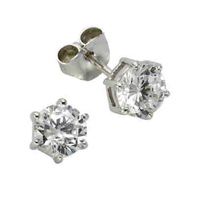 ZEEme Basic Ohrstecker 925/- Sterling Silber Zirkonia weißOhrringe