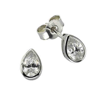 ZEEme Basic Ohrstecker 925/- Sterling Silber Zirkonia weißOhrringe