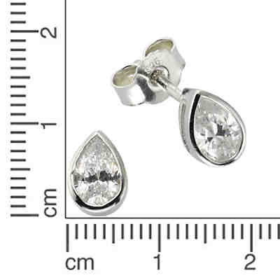 ZEEme Basic Ohrstecker 925/- Sterling Silber Zirkonia weißOhrringe 2