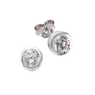 ZEEme Basic Ohrstecker 925/- Sterling Silber Zirkonia weißOhrringe