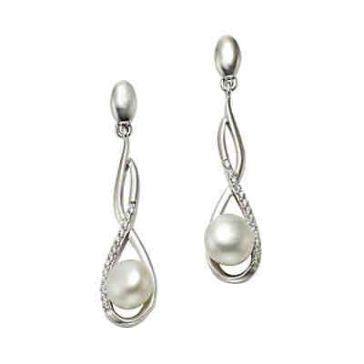 ZEEme Pearls Ohrhänger 925/- Sterling Silber Perle weißOhrringe