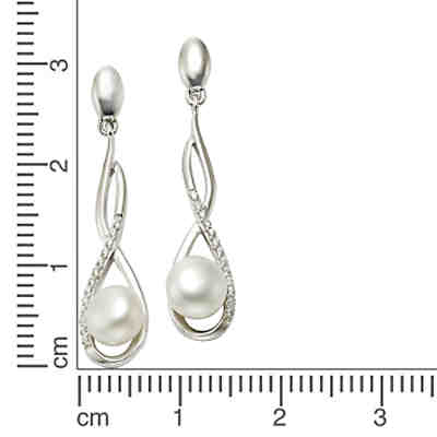 ZEEme Pearls Ohrhänger 925/- Sterling Silber Perle weißOhrringe 2