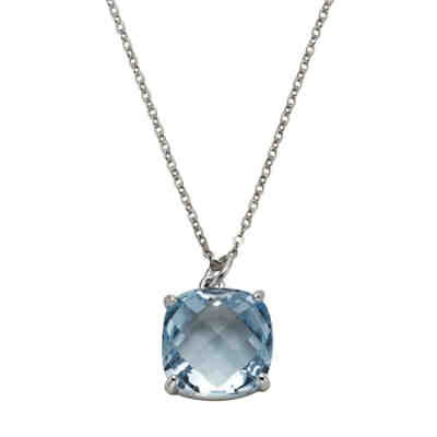 ZEEme Jewelry Anhänger mit Kette 925/- Sterling Silber BlautopasKettenanhänger