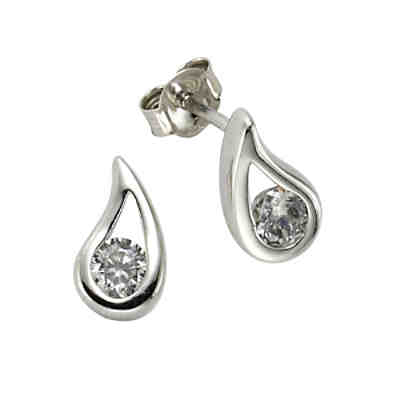 ZEEme Basic Ohrstecker 925/- Sterling Silber Zirkonia weißOhrringe