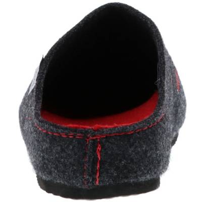 Damen Hausschuhe Pantoffeln Naturwollfilz (Glitzerherzchen) anthrazit 2