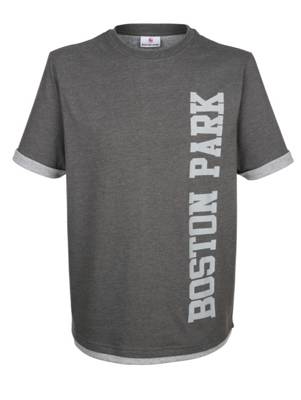 T-Shirt Kontrastfarbiger Ärmelabschluss,Druck kurzarm motiv Regular Fit blickdicht Baumwolle,Kunstfaser T-Shirts