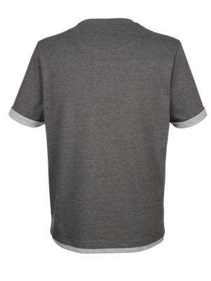 T-Shirt Kontrastfarbiger Ärmelabschluss,Druck kurzarm motiv Regular Fit blickdicht Baumwolle,Kunstfaser T-Shirts 2