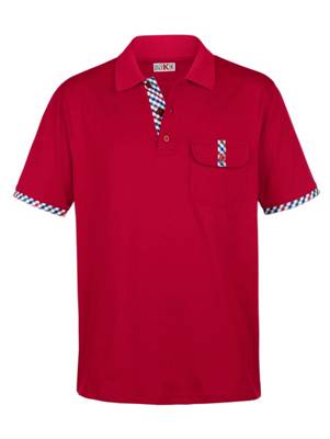 Poloshirt Brusttasche kurzarm uni Regular Fit blickdicht Baumwolle Poloshirts