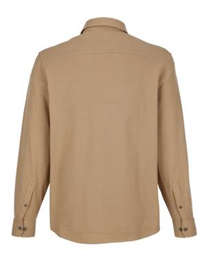 Poloshirt Kontrastverarbeitung,Brusttasche langarm uni Regular Fit blickdicht Baumwolle Poloshirts 2