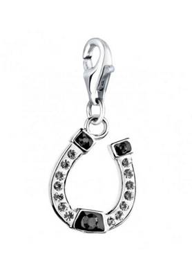 Nenalina Charm Anhänger Hufeisen Swarovski® Kristalle 925 Silber Kettenanhänger 2