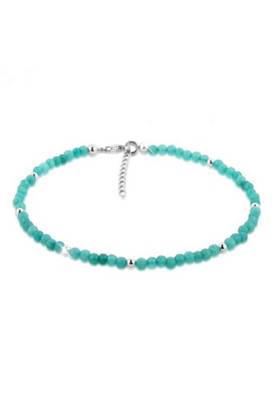 Nenalina Fußschmuck Howlith Kugeln Bunt Sommer Strand 925 Silber Armbänder