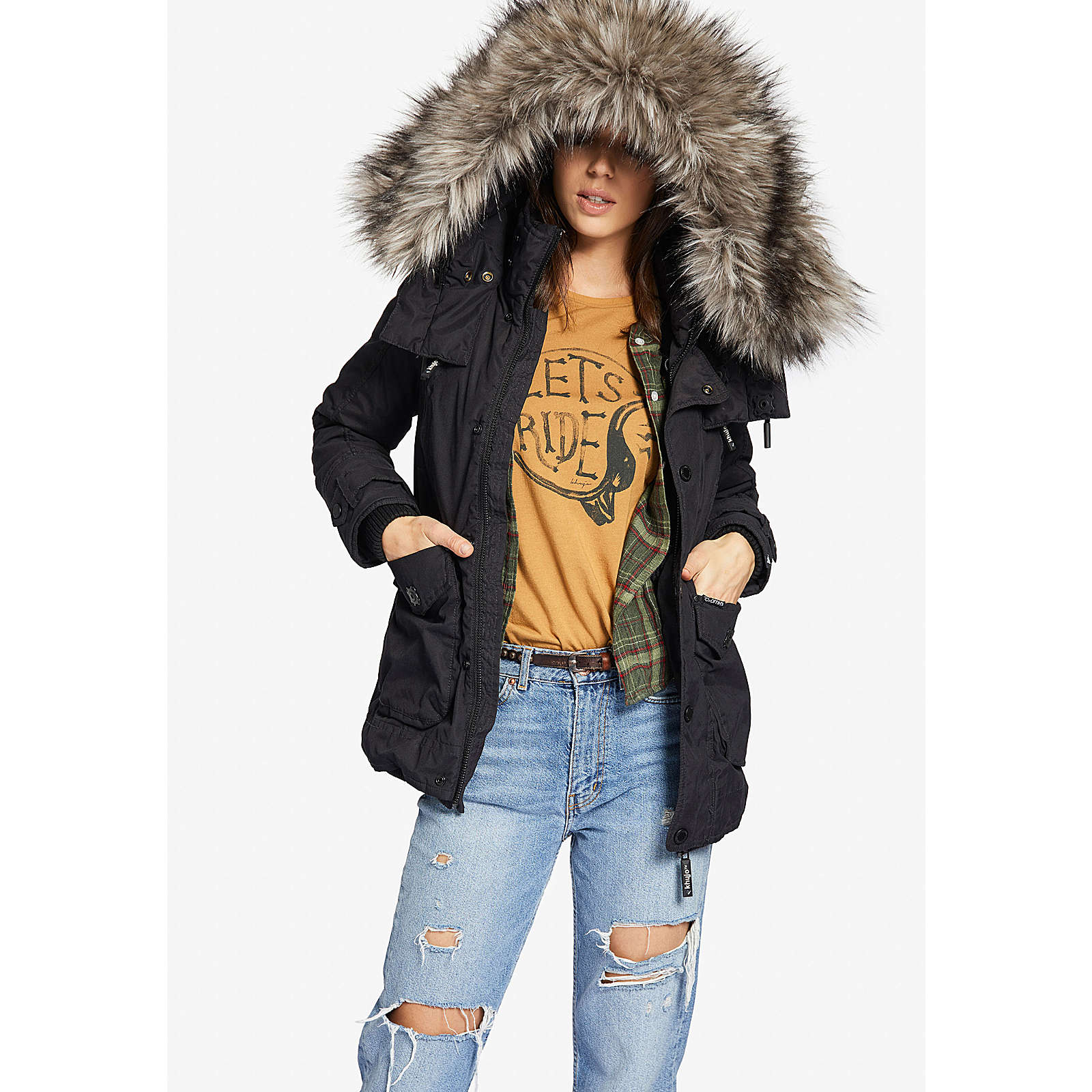 khujo Jacke MONIFA Winterjacken schwarz Damen Gr. 38 khujo Jacke MONIFA Winterjacken schwarz Damen Gr. 38
