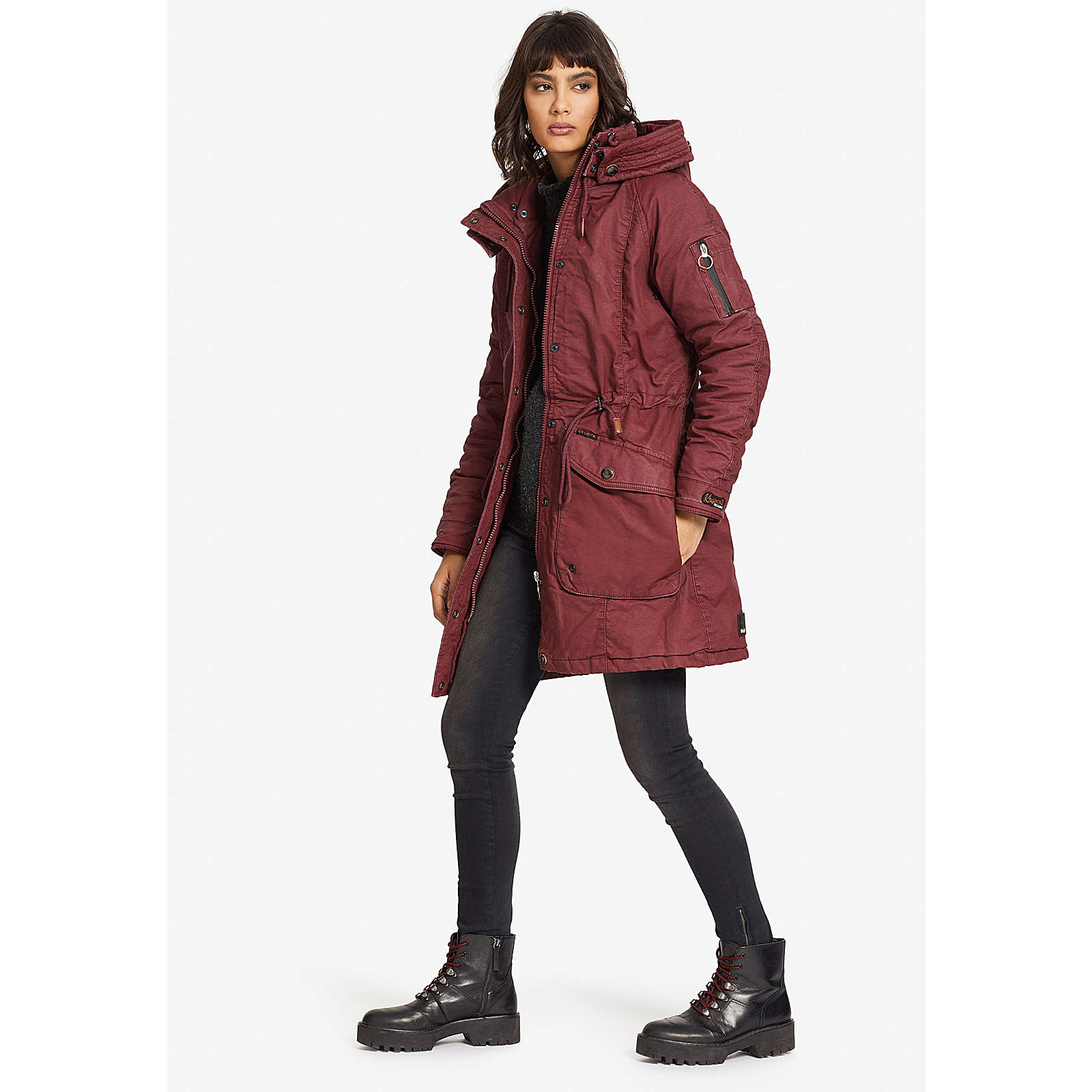 khujo Jacke ASHLEE Winterjacken dunkelrot Damen Gr. 38 khujo Jacke ASHLEE Winterjacken dunkelrot Damen Gr. 38