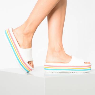 CB Platform Bld Color Slide Whi Pantoletten 2